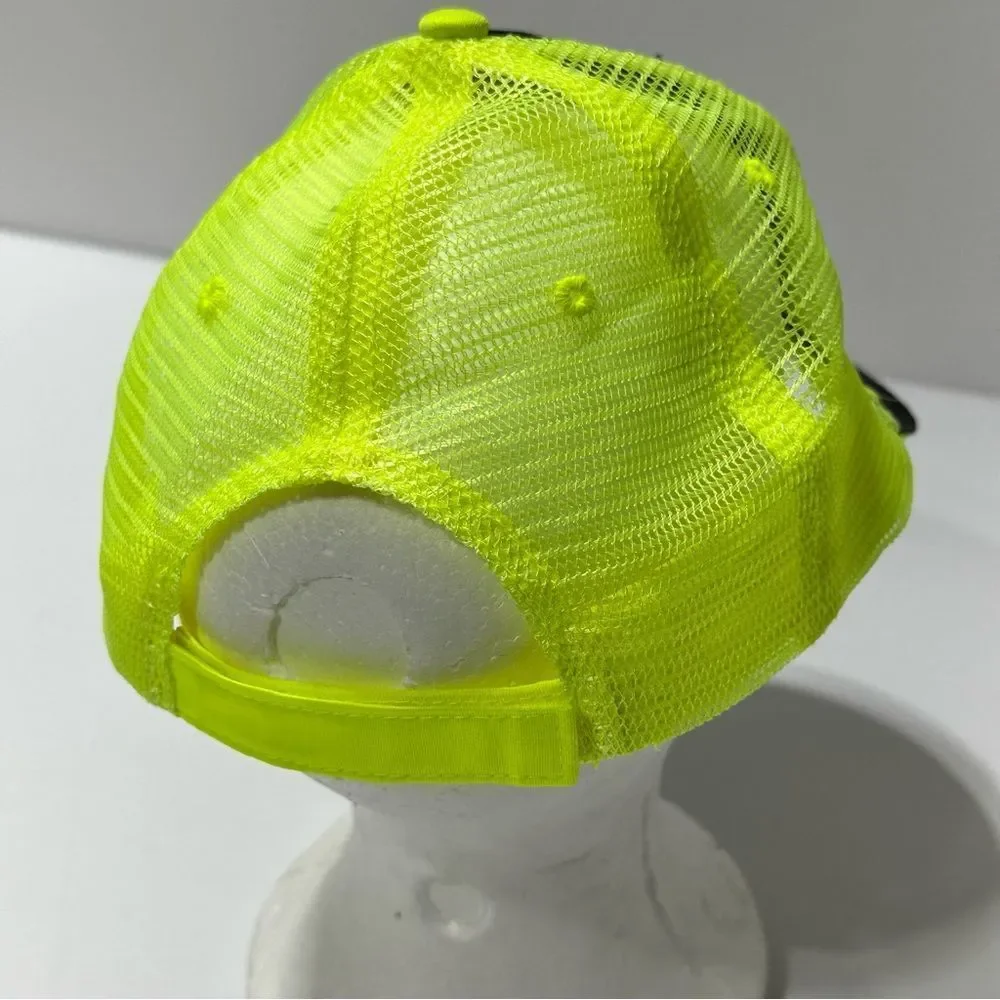 Pigtails Run Trucker Hat Neon Yellow Mesh